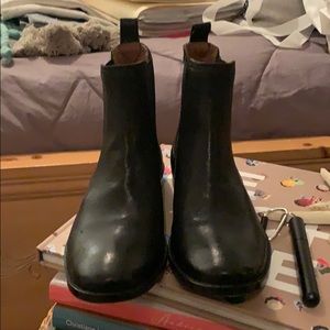 Frye black leather ankle boots